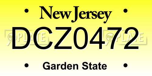 DCZ0472 New Jersey License Plate
