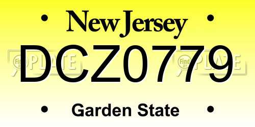 DCZ0779 New Jersey License Plate