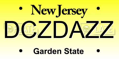 DCZDAZZ New Jersey License Plate