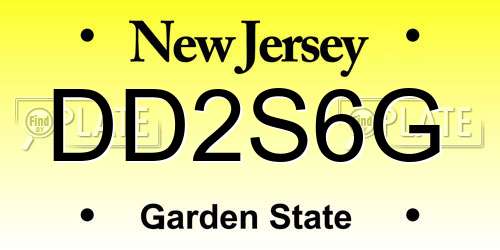 DD2S6G New Jersey License Plate