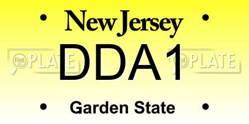 DDA1 New Jersey License Plate