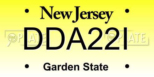 DDA22I New Jersey License Plate