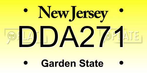 DDA271 New Jersey License Plate