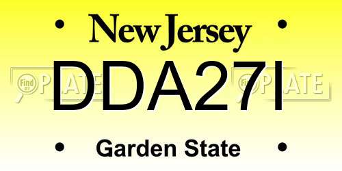 DDA27I New Jersey License Plate