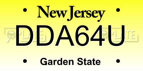 DDA64U New Jersey License Plate