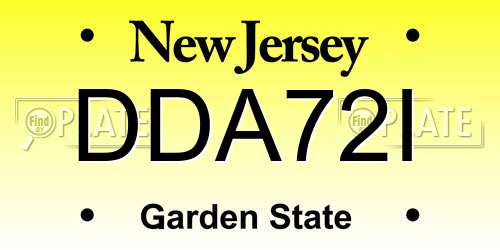 DDA72I New Jersey License Plate