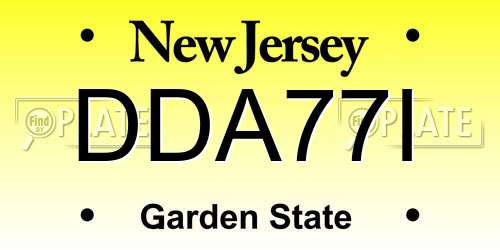 DDA77I New Jersey License Plate