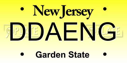 DDAENG New Jersey License Plate