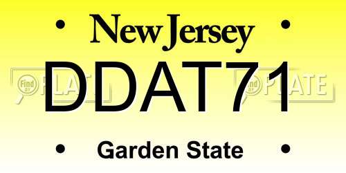 DDAT71 New Jersey License Plate