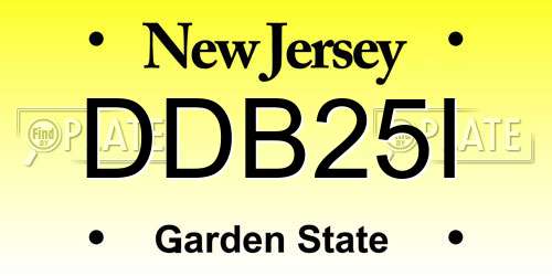 DDB25I New Jersey License Plate