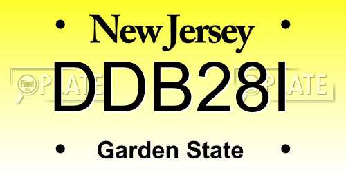 DDB28I New Jersey License Plate