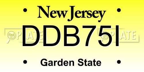 DDB75I New Jersey License Plate