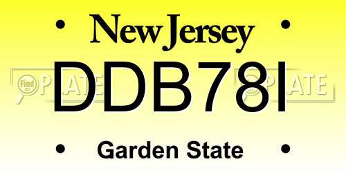 DDB78I New Jersey License Plate