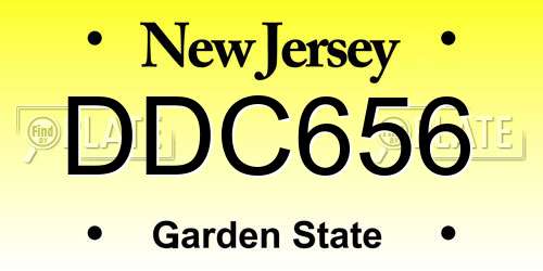 DDC656 New Jersey License Plate