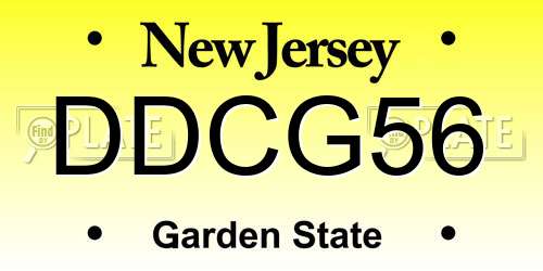 DDCG56 New Jersey License Plate