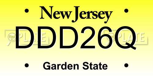 DDD26Q New Jersey License Plate