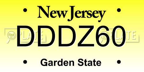 DDDZ60 New Jersey License Plate