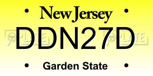 DDN27D New Jersey License Plate