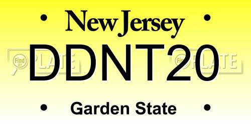 DDNT20 New Jersey License Plate
