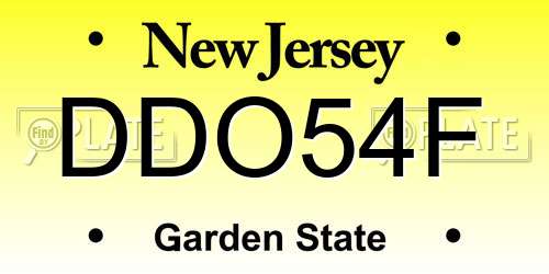 DDO54F New Jersey License Plate