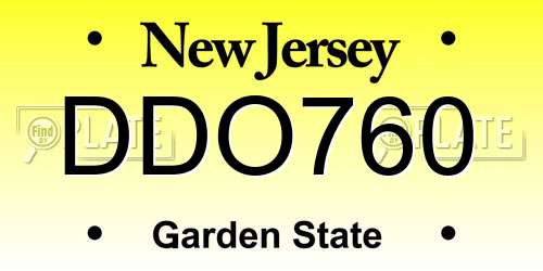 DDO760 New Jersey License Plate