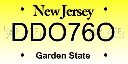 DDO76O New Jersey License Plate