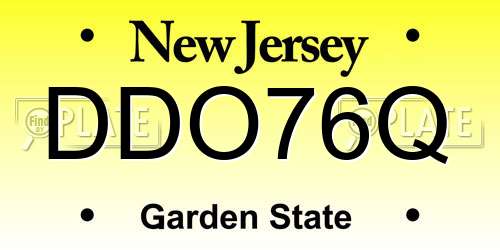 DDO76Q New Jersey License Plate