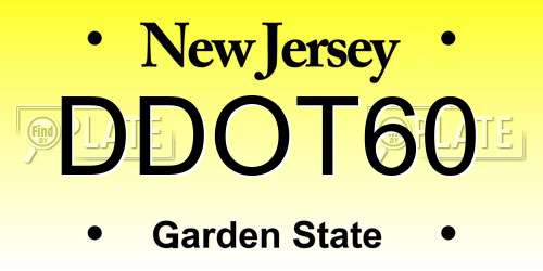 DDOT60 New Jersey License Plate