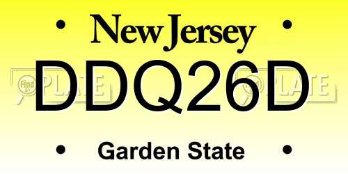 DDQ26D New Jersey License Plate