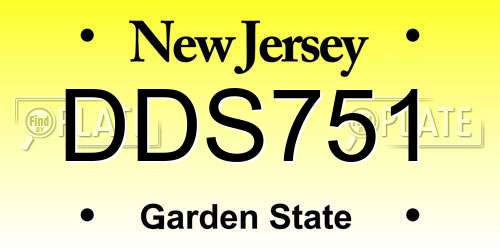 DDS751 New Jersey License Plate
