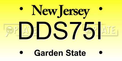 DDS75I New Jersey License Plate