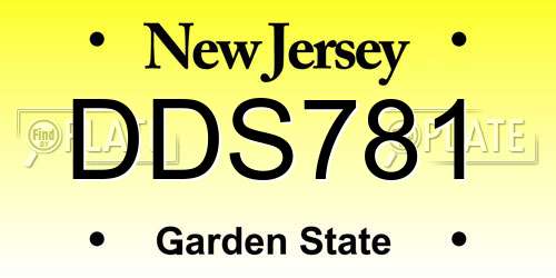 DDS781 New Jersey License Plate