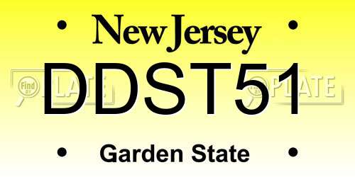 DDST51 New Jersey License Plate