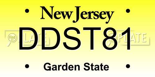 DDST81 New Jersey License Plate