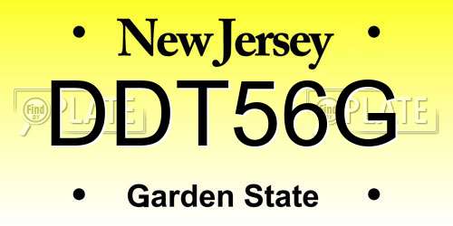 DDT56G New Jersey License Plate