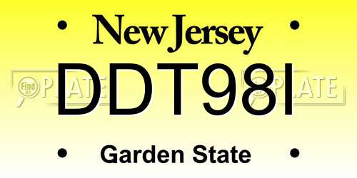 DDT98I New Jersey License Plate