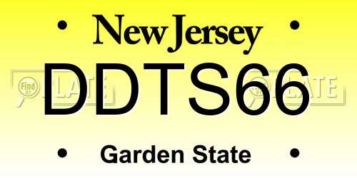 DDTS66 New Jersey License Plate