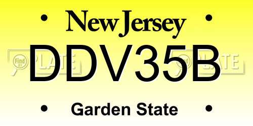 DDV35B New Jersey License Plate