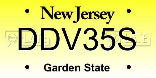 DDV35S New Jersey License Plate
