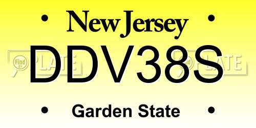 DDV38S New Jersey License Plate