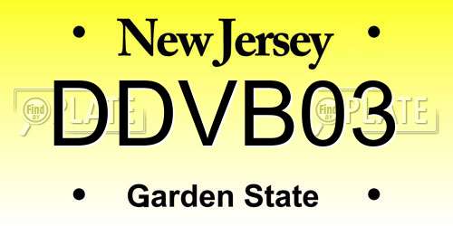 DDVB03 New Jersey License Plate