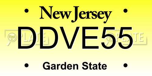 DDVE55 New Jersey License Plate