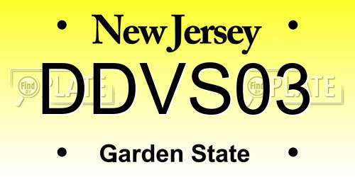 DDVS03 New Jersey License Plate