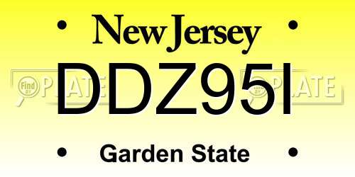 DDZ95I New Jersey License Plate