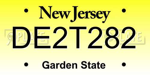 DE2T282 New Jersey License Plate