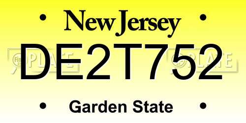 DE2T752 New Jersey License Plate