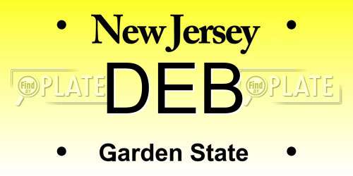 DEB New Jersey License Plate