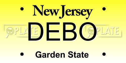 DEBO New Jersey License Plate