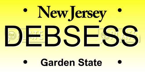 DEBSESS New Jersey License Plate