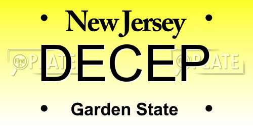 DECEP New Jersey License Plate